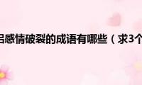 求3个形容情侣感情破裂的成语有哪些（求3个形容情侣感情破裂的成语）