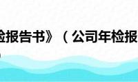 《公司年检报告书》（公司年检报告书的内容是什么啊）